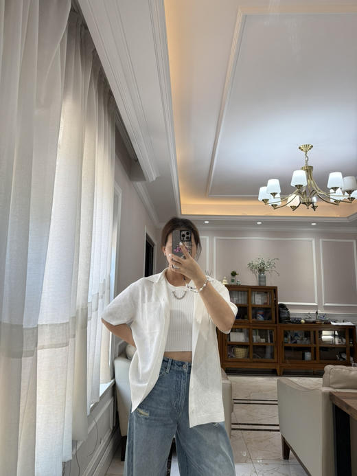 77-5 极限特惠24H 排他性独家圆正 马户 7068海岛棉 短袖开衫 胖瓜穿M如图 商品图14