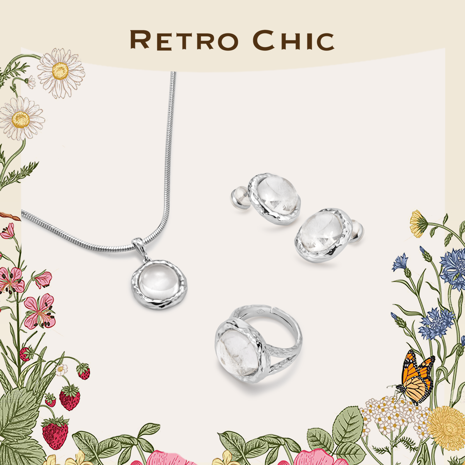 【毛晓彤&王一珩&刘孜&侯佩岑】Garden of Eden 伊甸园系列 | 弗洛拉水晶白金系列套装(3件套）