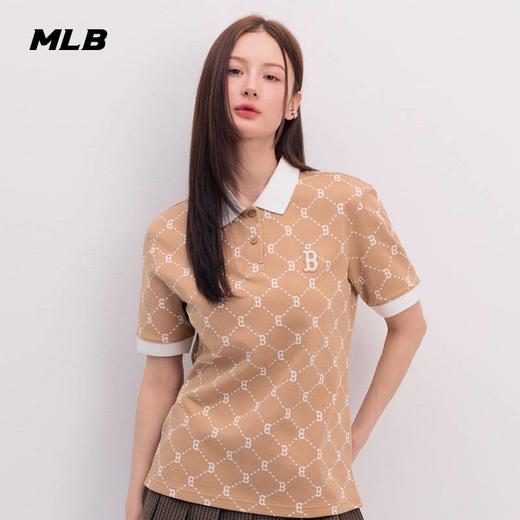 【XS断码服】【微瑕，如无货做退款处理】MLB经典钻石老花翻领24春夏新款翻领短T恤3FPQM0243 商品图1