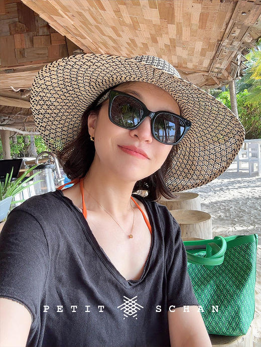 PETIT SCHAN小闪 CLO#853 Spiritual Oxygen 精神氧气 亚麻棉V领毛边短袖T恤 商品图1