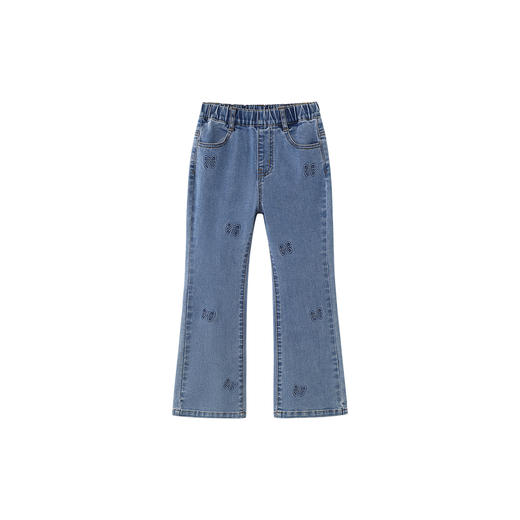 【商场同款】英氏儿童裤子四季女童牛仔喇叭裤时尚中大童女宝长裤 商品图4