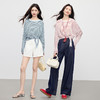 【夏日新品】熙世界莱赛尔条纹T恤罩衫女夏季薄款休闲松弛感宽松防晒长袖上衣 商品缩略图3