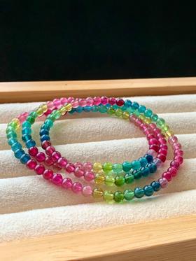 4.5mm多圈彩虹碧玺手串