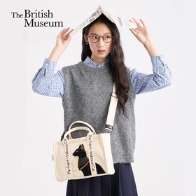 大英博物馆盖亚安德森猫系列刺绣手提斜挎包-米色