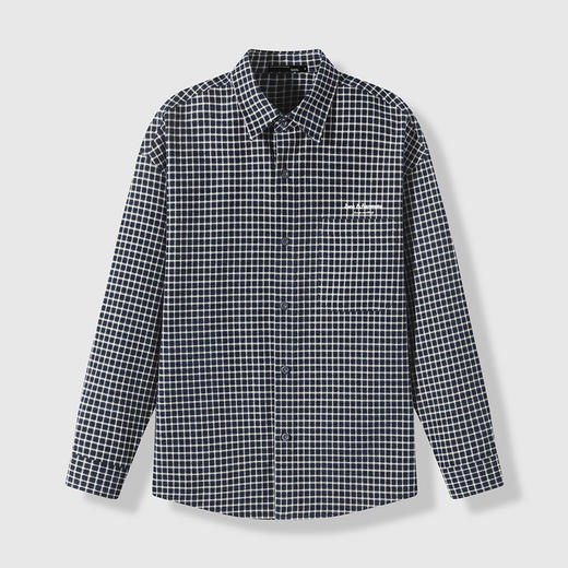GXG男装25春季时尚潮流方格撞色休闲百搭简约翻领男式长袖衬衫K&C 商品图2