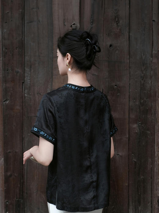 盛唐牡丹| 梅兰竹菊带圈香云纱上衣 商品图7