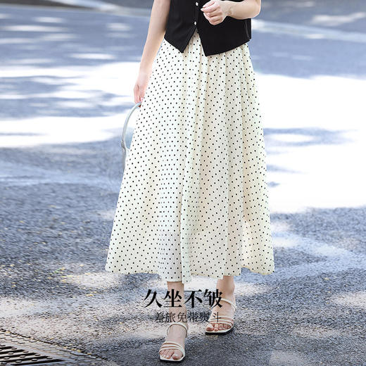 【专属特价】熙世界波西米亚风波点半身裙女夏季2025年新款法式复古a字长裙子 商品图1
