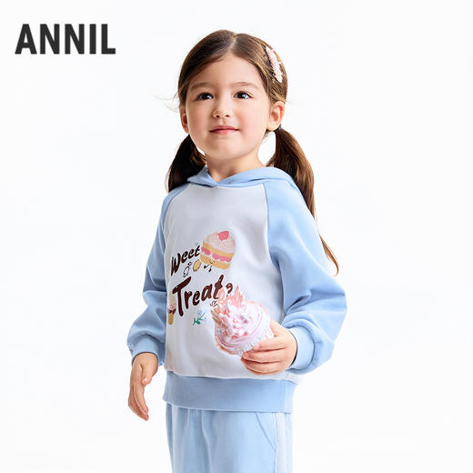 【实体店同款】女童带帽长袖卫衣秋季新款安奈儿童装XG531190 商品图2