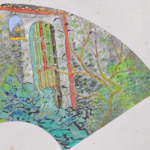 方向《荷香》国画原作29CM*57CM 手绘宣纸扇面作品 商品图4