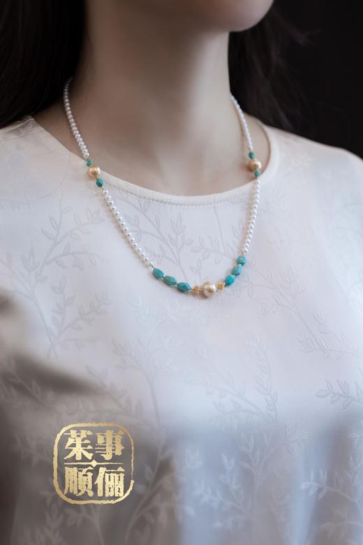 【茱事顺俪】18k金绿松石珍珠项链 商品图6