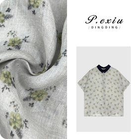 03-4潘依绣丁丁宠粉【海街花园】100%苎麻空气感花束短袖衬衫WH00366