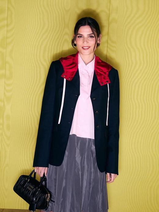 缪缪25Fw早秋新款  撞色连帽系扣西装夹克外套（DQJ） 商品图5