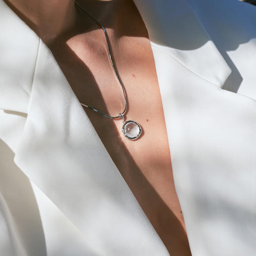 【刘孜同款】Garden of Eden 伊甸园系列 | 弗洛拉水晶白金吊坠 商品图1