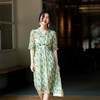 丁摩 夏季新品女装减龄收腰气质钉珠印花中长款连衣裙短袖5ZF-75059 商品缩略图2