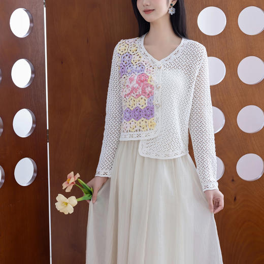 苏苏姐家雪蕊飘香开衫手工diy钩针编织蕾丝棉线毛线团材料包 商品图2