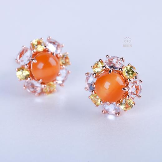 【好运之眼】猫眼欧珀花朵耳钉   CB12503060 商品图5