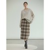 COCOBELLA老钱风复古格纹毛呢半身裙女秋冬气质直筒裙HS3148 商品缩略图3