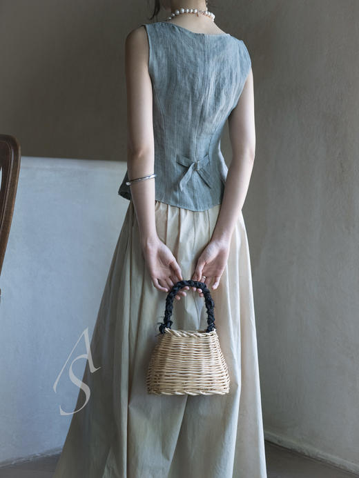 Cortana  米色晕染YOKO有机棉褶皱半裙 商品图7