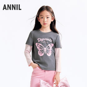 【实体店同款】女童圆领长袖T恤秋季新款安奈儿童装AG531283