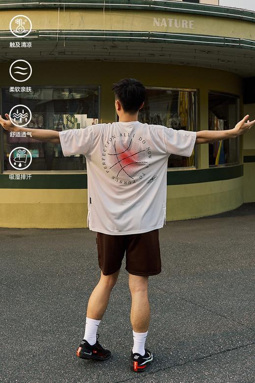 LUSHISI[日落篮球]冰丝速干短袖美式运动T恤印花训练服跑步投篮服 商品图5