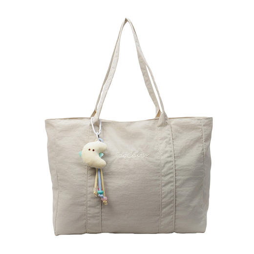 2025新款大容量帆布百搭托特包女士小众设计字母印花购物袋单肩包 商品图4