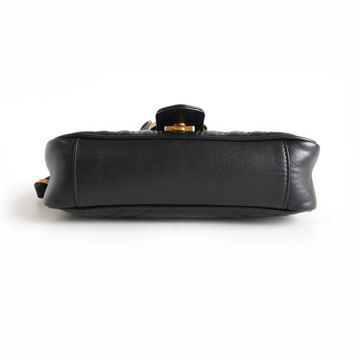 【95新】Gucci古驰Marmont系列446744黑金马蒙22链条包单肩斜挎包女士270625NJS12 商品图4