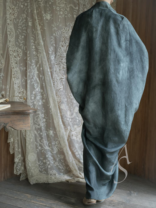 Cortana 曜石绿晕染MAYU垂褶真丝连衣裙 商品图2