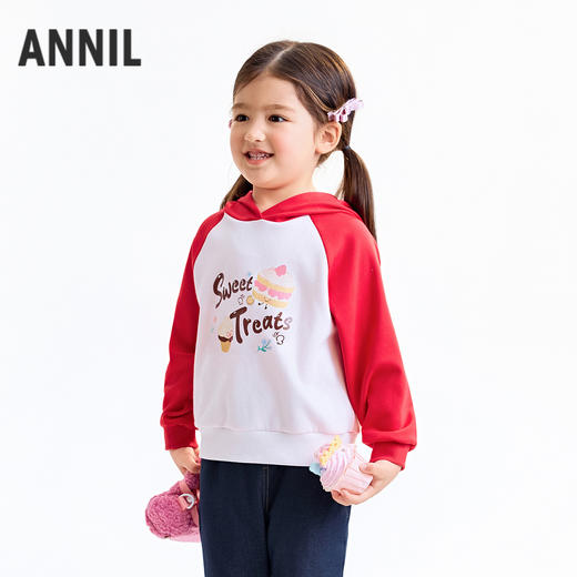 【实体店同款】女童带帽长袖卫衣秋季新款安奈儿童装XG531190 商品图1