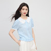 【07/09新品】熙世界蕾丝花边翻领格纹衬衫女设计感夏季短袖甜美减龄娃娃衫上衣 商品缩略图4