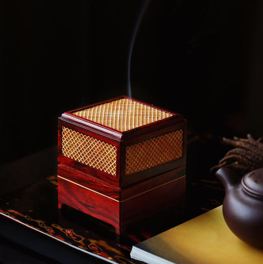 【青山特惠】小叶紫檀+黄杨木 双层【梵影】盘香炉 b7 商品图0