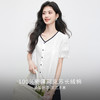 【07/09新品】熙世界民族风撞色V领衬衣女短袖2025夏新款文艺刺绣纯棉衬衫上衣 商品缩略图2