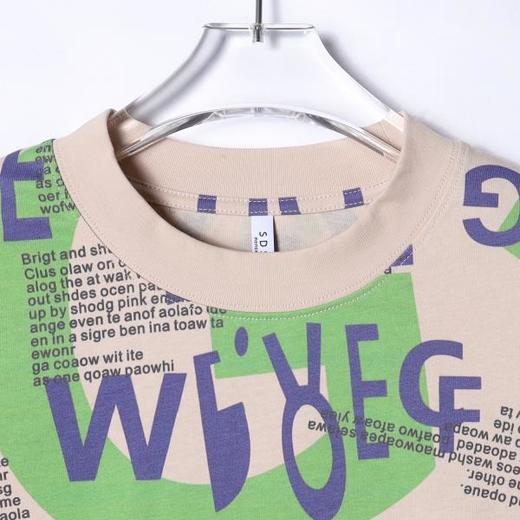 T4115夏季高级感新款男士美式满印字母圆领短袖T恤小众设计百搭上衣潮 商品图2