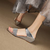 【预售5天】超轻超软中跟坡跟凉拖鞋女露趾外穿银色一字拖百搭羊皮不累脚夏季新ZYY&A1275 商品缩略图2