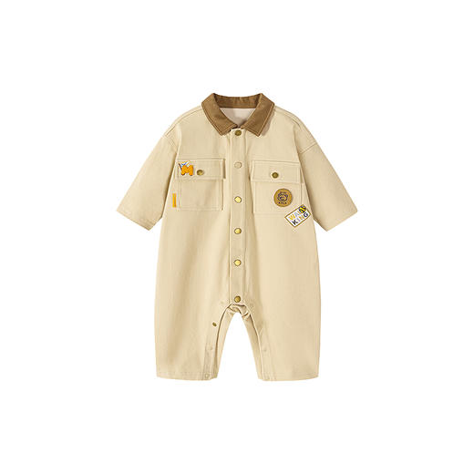 迷你巴拉宝宝仿牛仔外出连体衣男女宝复古工装风衣服秋季新款 商品图4