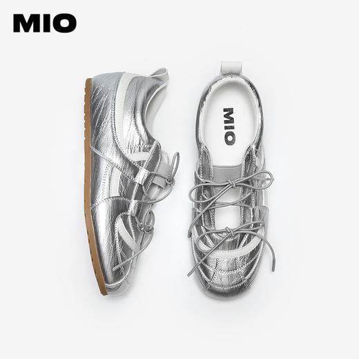 MIO米奥玛丽珍鞋银色朋克芭蕾舞鞋圆头运动休闲女鞋M254519401 商品图3