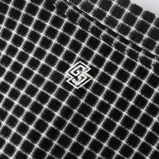 GXG男装25春季时尚潮流方格撞色休闲百搭简约翻领男式长袖衬衫K&C 商品图9