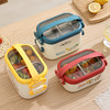 赠送提手袋【轻松带饭！每日健康餐】304不锈钢学生饭盒双层卡通提手便携午餐盒椭圆形注水保温便当盒。ry 商品缩略图3