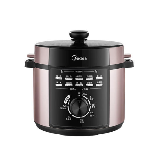 美的（Midea）电压力锅 5L 简易操作 旋钮 一锅双胆 1000W【鲜享5.0】 商品图0