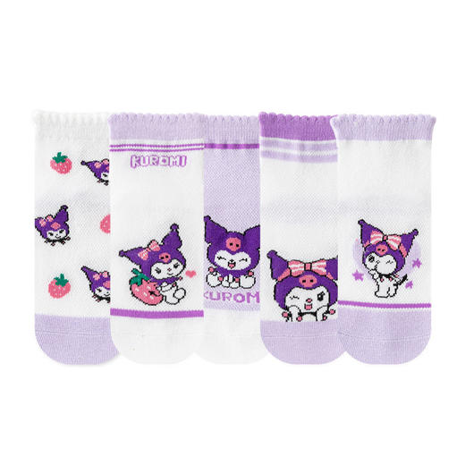 【春夏款，网眼卡通袜~】五双装！2025新款春夏三丽鸥网眼儿童袜子 粉色女童吸汗透气 男童宝宝中筒袜-QQ 商品图5