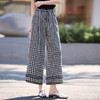 【07/09新品】熙世界复古格子阔腿裤女夏季新款高腰宽松小个子九分休闲直筒长裤 商品缩略图4