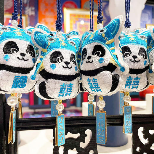 双面绣福喜熊猫挂件 商品图1