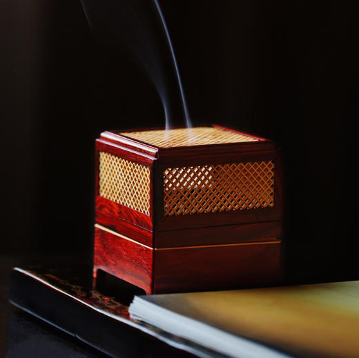 【青山特惠】小叶紫檀+黄杨木 双层【梵影】盘香炉 b7 商品图2