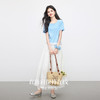 【07/09新品】熙世界淡人穿搭花边下摆T恤女短袖夏装新款减龄百搭气质圆领上衣 商品缩略图1