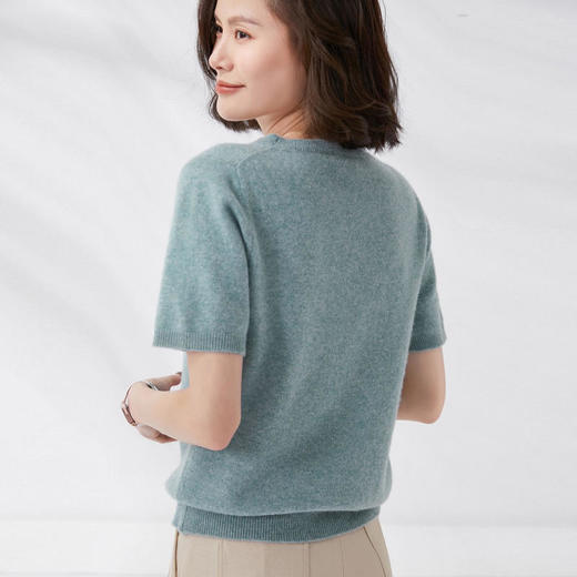 【买一送一，加入购物车两件立即满减，拍一件不发货！】夏季女款羊毛圆领/V领针织短袖 | 柔软细腻 亲肤舒适多色可选 商品图12