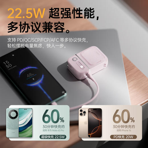【自营】 沃品WOPOW 3C认证 多功能合一快充移动电源 充电宝 10000mAh 三色可选 商品图1