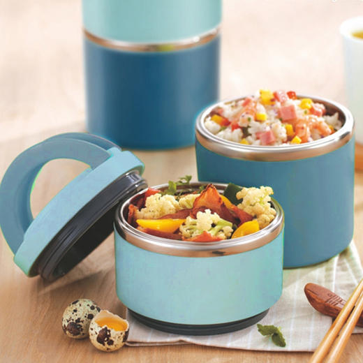 艾逸瑶选  贝卡斯双层不锈钢饭盒930ML  CJ-21041 商品图0