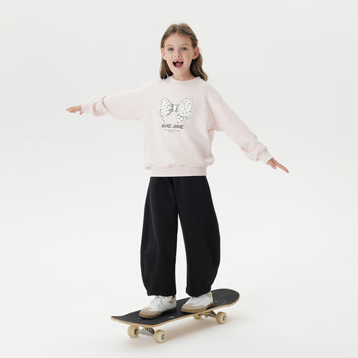 马克珍妮女童波点蝴蝶结软糯卫衣儿童套头衫2025年秋装新品551195 商品图2