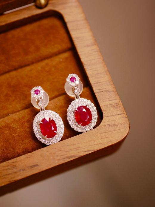 2ct刻面红宝石耳坠 商品图2