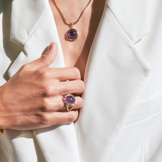 【张韶涵同款】Garden of Eden 伊甸园系列 | 弗洛拉紫水晶戒指 商品图1