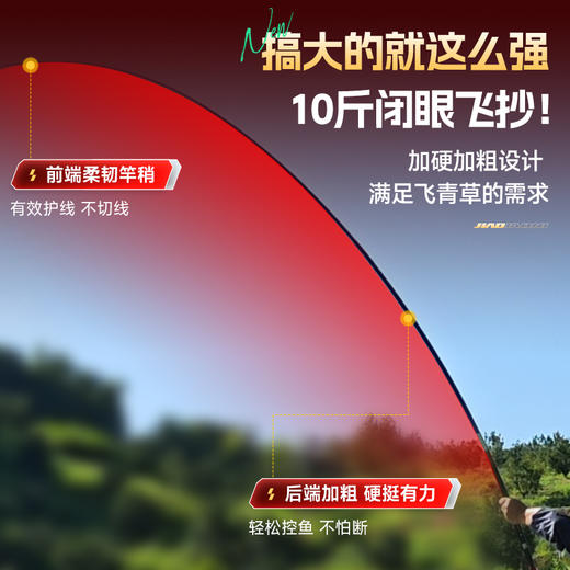 佳钓尼伏魔飞棍鱼竿飞青竿黑坑竞技竿鲤鱼竿手杆超轻硬钓台钓竿 商品图5